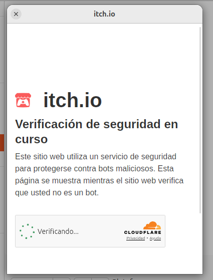Por culpa de <a href="/Tebasjavier/">Javier Tebas Medrano</a> no puedo pasar los controles de "soy humano" de itch io en España. Ahora mismo no puedo jugar a mis juegos indi, legítamente comprados, en este ordenador. cc <a href="/sanchezcastejon/">Pedro Sánchez</a> <a href="/itchio/">itch.io</a>