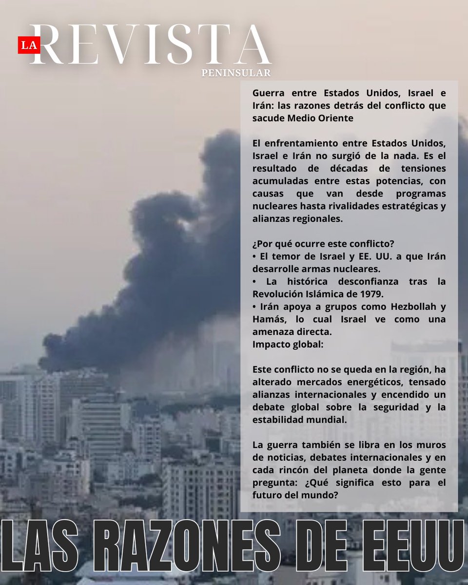 Guerra entre Estados Unidos, Israel e Irán: las razones detrás del conflicto que sacude Medio Oriente 

El enfrentamiento entre Estados Unidos, Israel e Irán no surgió de la nada. Es el resultado de décadas de tensiones acumuladas entre estas potencias, con causas que van desde