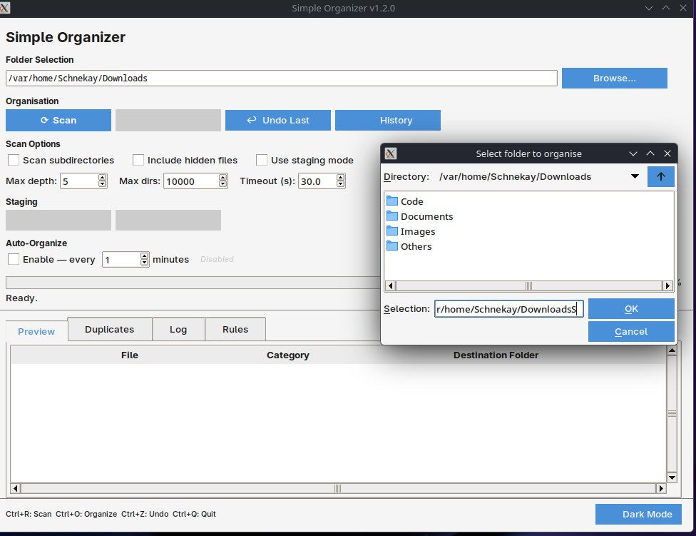 Simple Organizer in action! 📂 Here’s a look at the UI for v2.1.0. Clean ...