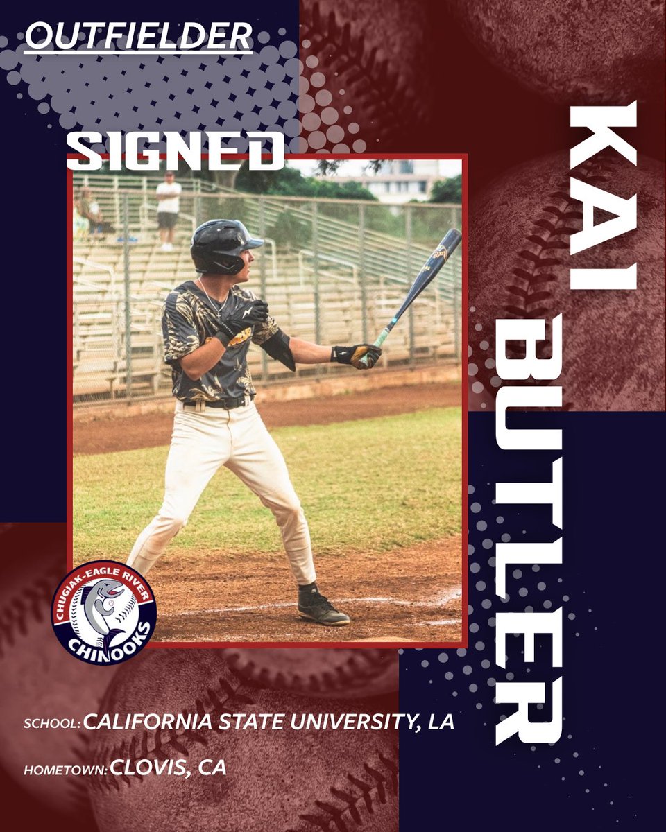 CERchinooks's tweet photo. SIGNED

Kai Butler has signed to the Chinooks for the Summer 2026 season. Butler will be an outfielder and comes to us from California State University, LA!

#ChinooksBaseball #RollNooks #NooksNation #ChugiakEagleRiverChinooks https://t.co/CgzJtfkStX