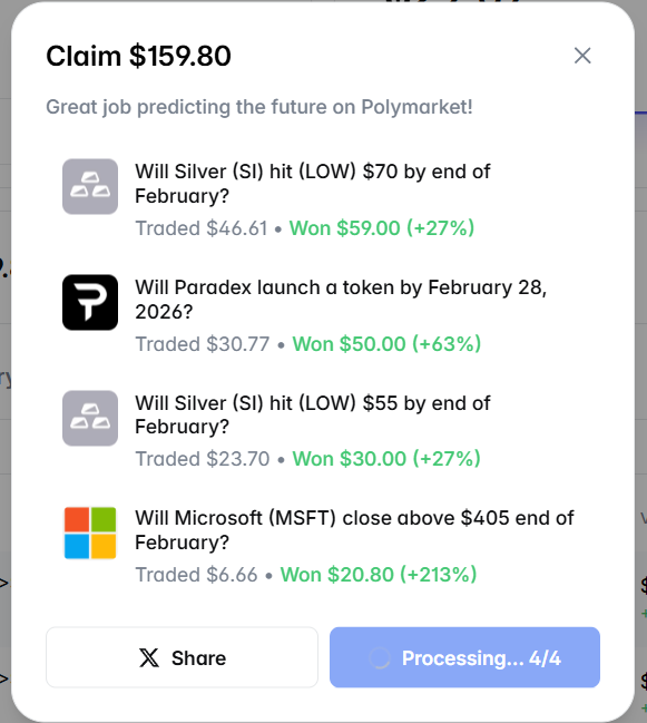 daily polymarket farming with a free bot, what else do you need?

imagine how accounts with a huge win count will stand out from everyone else