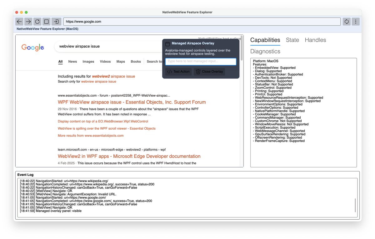 Working on new native WebView for Avalonia without airspace issue and ...
