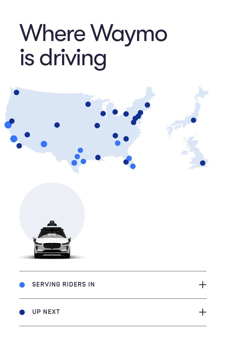 NRSForg's tweet photo. Driverless cars are becoming part of everyday transportation. Waymo’s growing service map is a reminder of that. The big question now is how quickly they’ll become normal. 🚘
#driverlesscars #saferoad #safedriver #NRSFsquad https://t.co/4r7M74hc0t