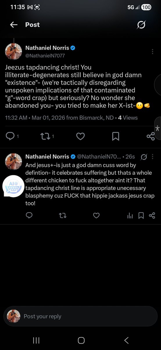 NathanielN7077's tweet photo. Because holy SHIT you guys are lowsy assholes- your not even a decent asshole- your shitty at the shittyness-abysmal is improvement for you! https://t.co/ScPlAQfABY