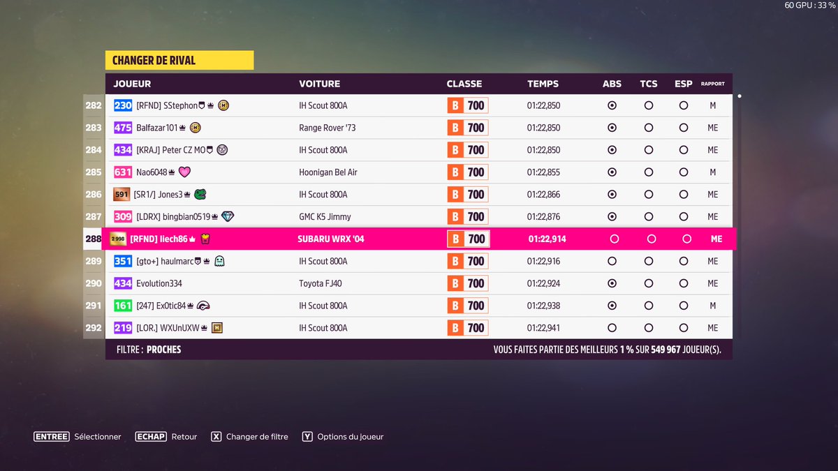 liech86's tweet photo. @ForzaHorizonFR Salut ! 👋
Voici mon temps sur la Selva en B à bord d'une voiture de rallye :
GT : liech86
Temps : 1:22,914
Voiture : 2004 Subaru Impreza WRX STi
Réglage de Fenrir3268 (947 885 562)
Merci et bonne journée à vous ! 😉 https://t.co/Ulh7mv5VCj