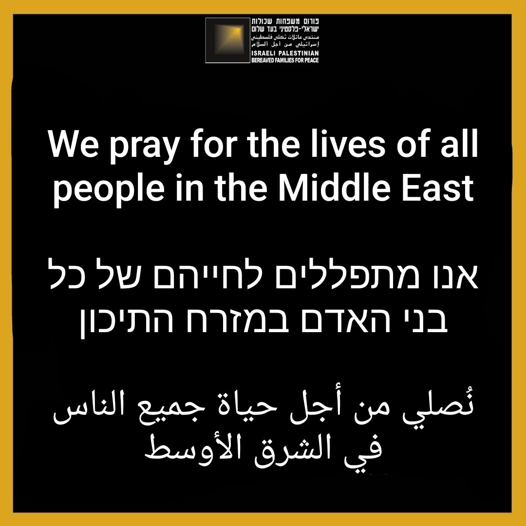 The Israeli-Palestinian Bereaved Families Forum tweet media