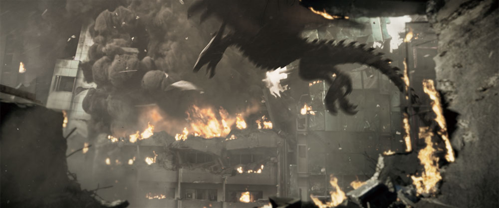 ガメラ3 大量のギャオスが満身創痍のガメラに襲いかかるシーンを制作し