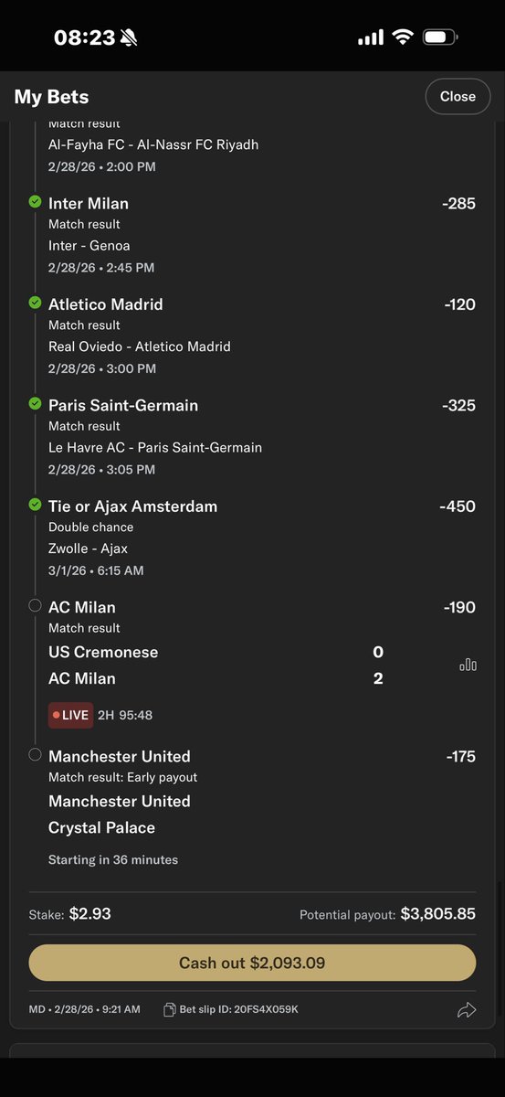 stevedjoko2's tweet photo. @Junior_pel77 @UTDTrey I didn’t. And I might win my 3 parleys https://t.co/2KOhX7FLAj