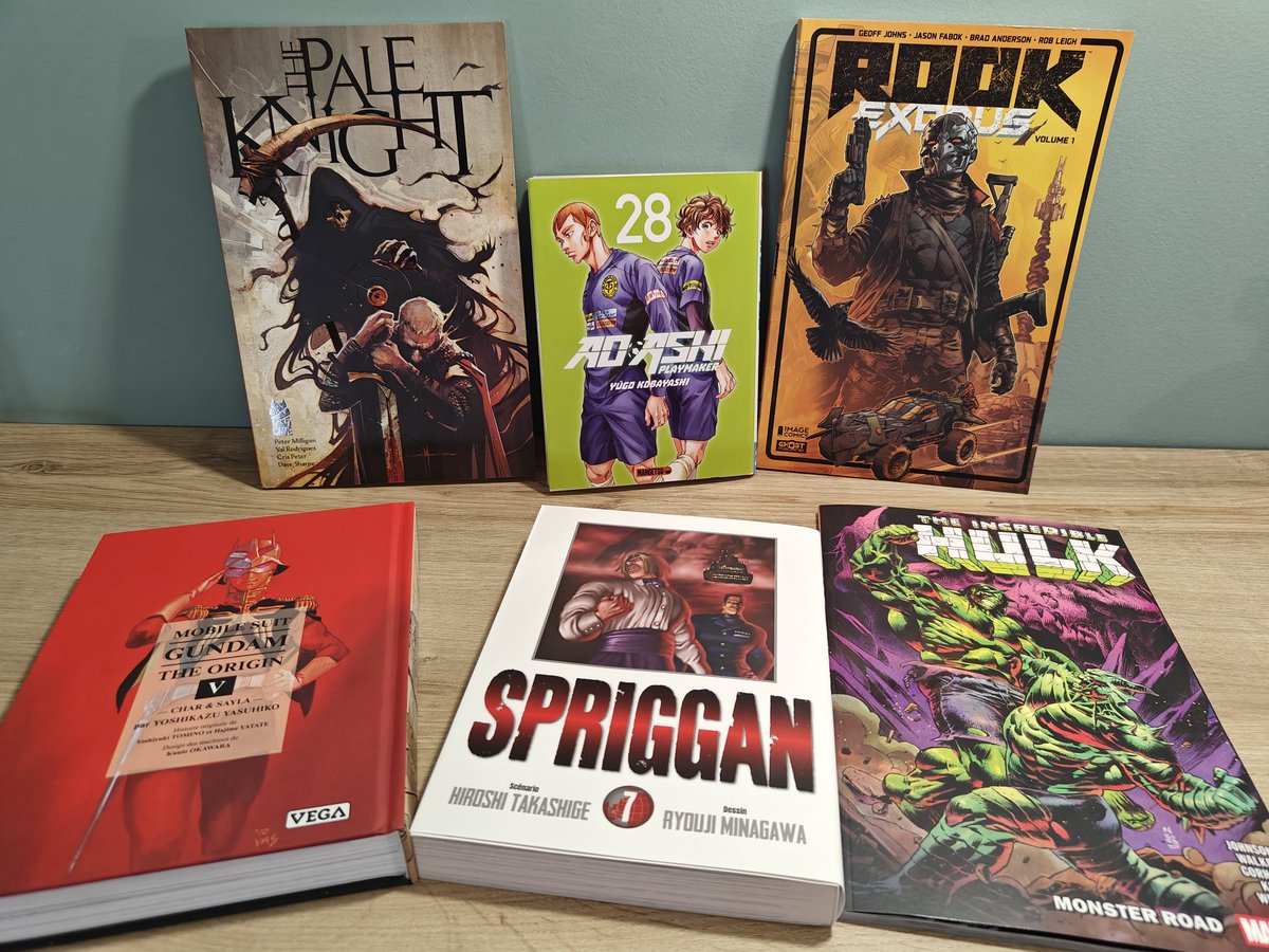 ArtsNarratifs's tweet photo. Les #lecturesdelasemaine avec du #Gundam et du #Spriggan, du #Hulk et du #RookExodus, du Pale Knight et du AoAshi https://t.co/MhLvHQJ1x3