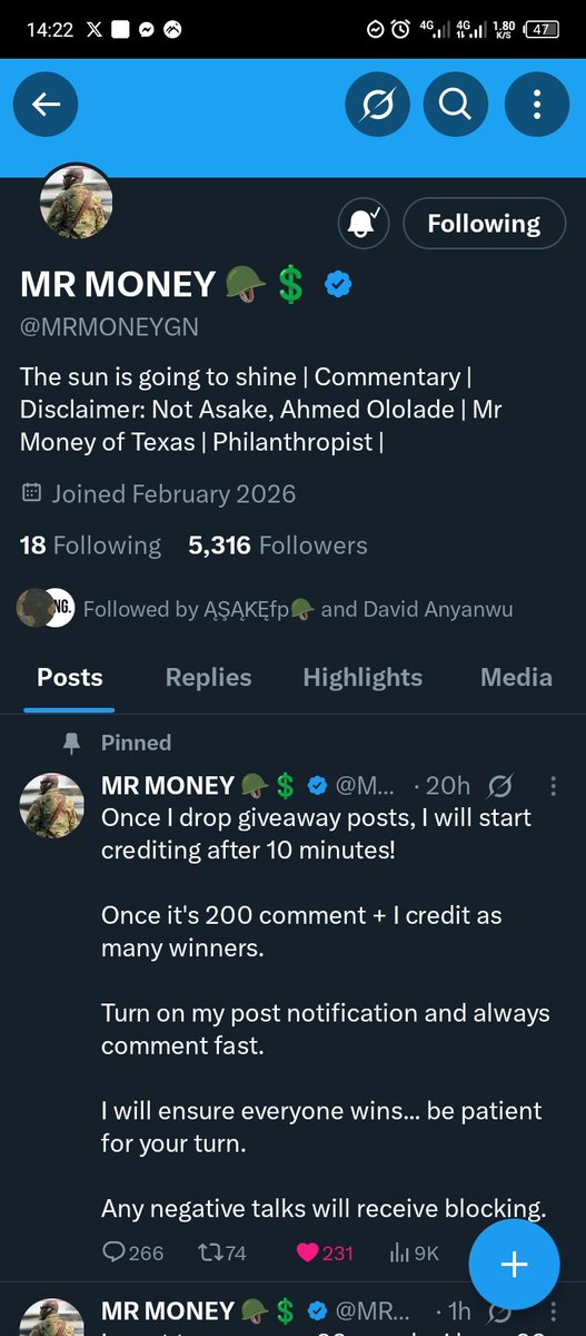 JustIBM007's tweet photo. @MRMONEYGN Up 🙌Up🙌Mr Ololade @azakegrn https://t.co/D3gDOKBY1Q