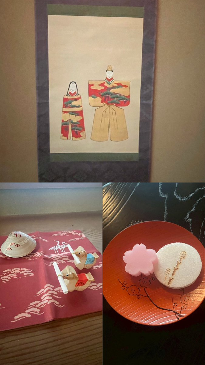 OWU_chado's tweet photo. ごきげんよう🌸大妻女子大学茶道部です
本日は靖国神社の洗心亭にて、「雛月茶会」を開催いたしました！

3/3に桃の節句があることから3月は「雛月」と呼ばれることもあります
そのため今回の茶会ではひな祭りや神社にちなんだ道具を使用いたしました

ご参加くださった皆様ありがとうございました🙇🏻‍♀️ https://t.co/P8ts9qF2hG