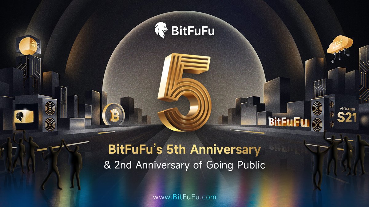 BitFuFuOfficial's tweet photo. On March 1, #BitFuFu celebrates its 5th Anniversary and 2nd Anniversary as a Public Company.

Five years of building. Two years of accelerating growth.

Thank you for being part of our journey. Let’s celebrate this milestone together. 🚀

#Bitcoin #BTC #BitcoinMining #GOLD https://t.co/Q5421Im1zA