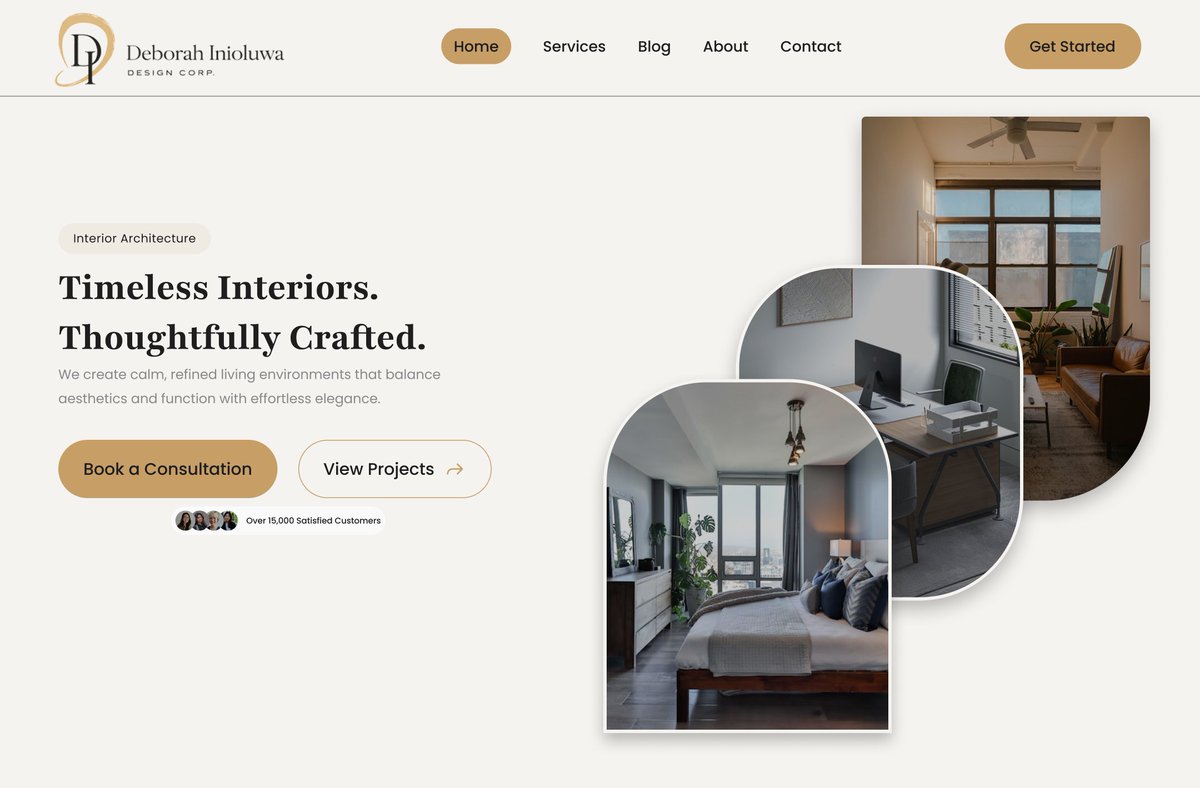 Purityjoseph06's tweet photo. Day 7/30! -- Interior Design Hero Section
It's a week already...
I don dey tire oo... omohh😪
But I will still show up
Today is just about a simple minimal hero section of an Interior design brand...
#30daysofUI #Designchallenge #DesignWithTemiUX https://t.co/4bd1UELAQZ