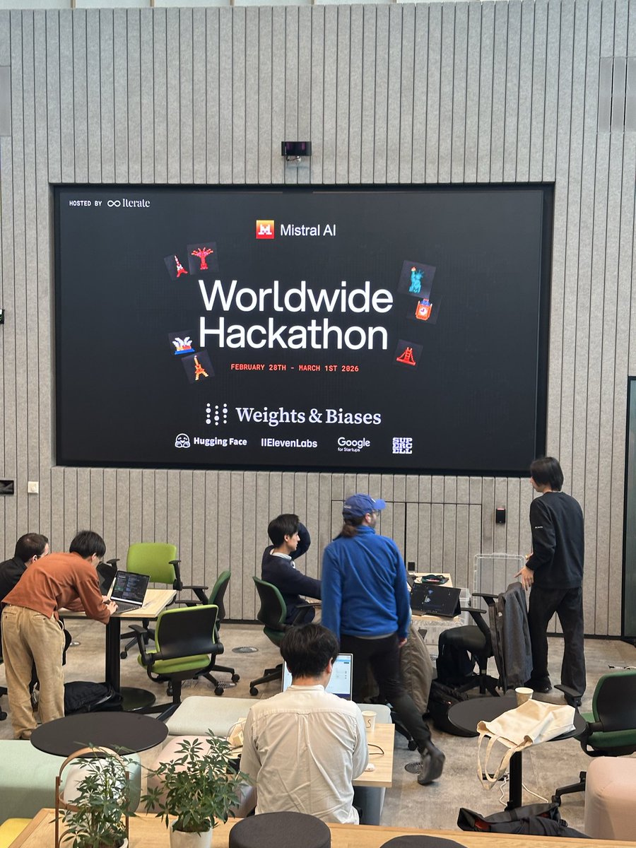 _ofkaus's tweet photo. MistralAI Worldwide Hackathon Tokyo was great !
Did not expect to pull an all-nighter, ML hackathons are intense. Used hugging face, weights and biases for the first time. Fine-tuning has changed a lot since my uni days 👴 https://t.co/0Aw2vJ4NTi