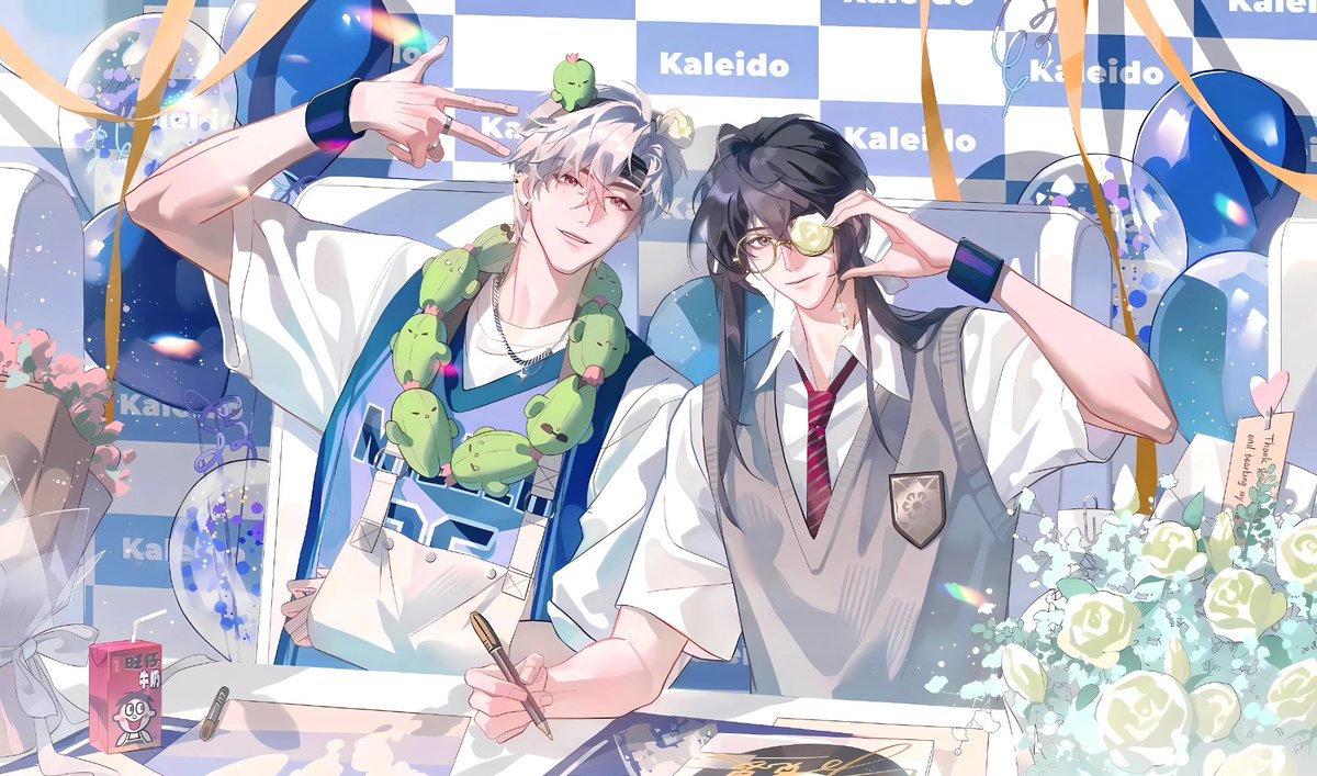 dokkaebisan's tweet photo. Ohh this Fanservice Paradox #营业悖论 art ! Pei Tingsong looks extra-adorable wearing that cactus-plush garland 🤭

Really love their Pozhen look 🫶 https://t.co/axOgwT8mZl