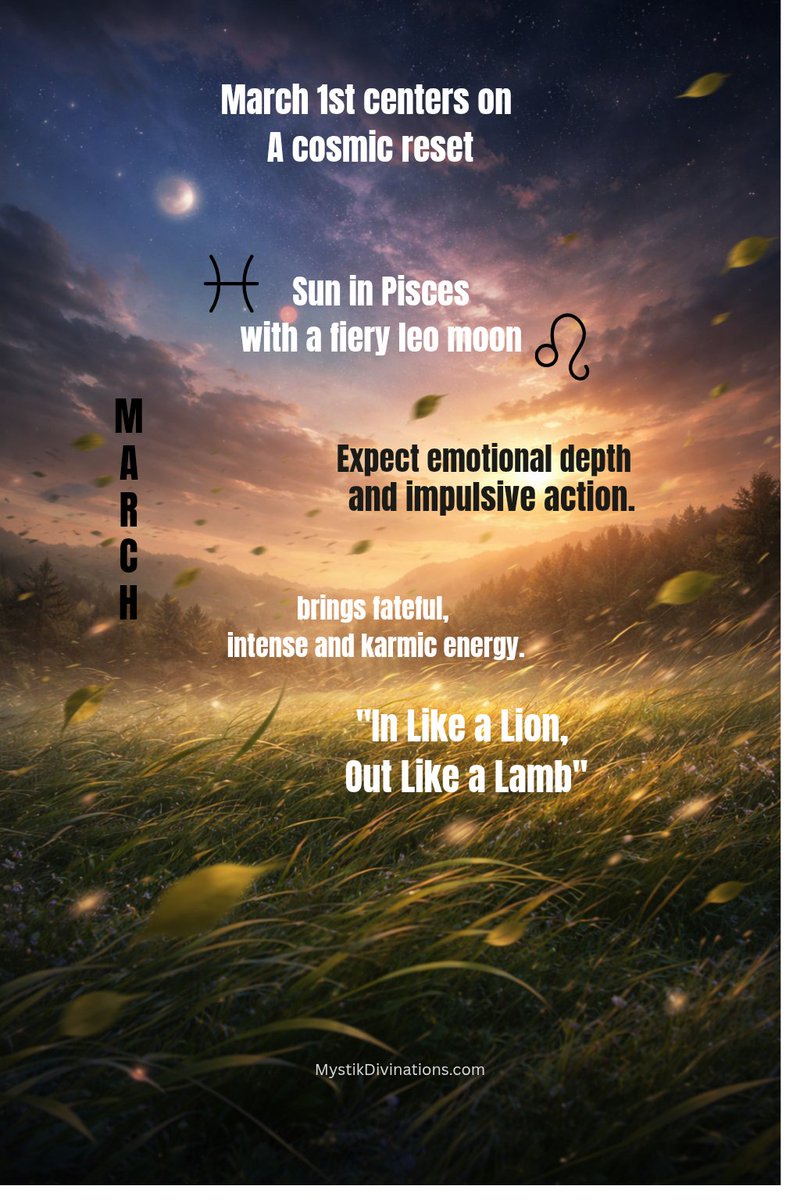 MystikDivine's tweet photo. Use the elements of March in YOUR Magic!
March is a profoundly mystical month.
#astrologypost #March2026 #spirituality #innermagic https://t.co/wqF4sD1bYx