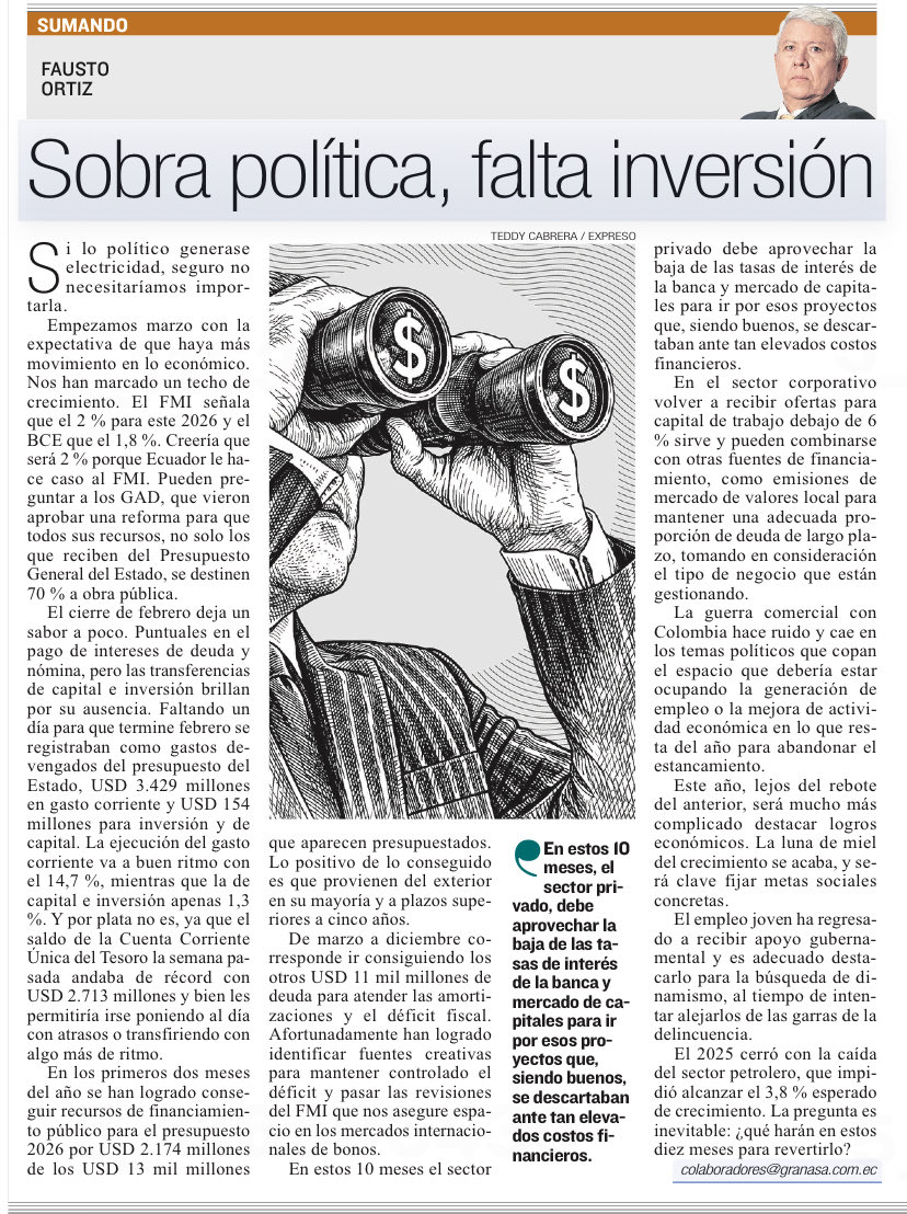 faustortizd's tweet photo. Comparto mi columna de hoy en @Expresoec y los invito a suscribirse en https://t.co/HOinXEdy93 https://t.co/aRrLHaE07R