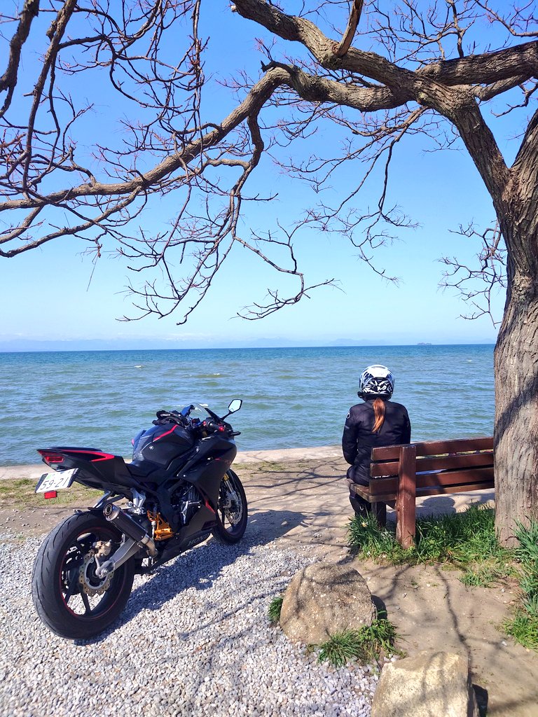 GaroRei's tweet photo. 今日は、久々に ニダボ🏍で、
滋賀まで💨あのベンチとそのベンチに行き ランチは、ハンバーグステーキ🧆肉々しくて、美味しかった💖久々の琵琶湖 気持ち良く走れました💞
#肉のはせがわ
#あのベンチ
#そのベンチ
#ニダボ #25R https://t.co/BQpziS5I36