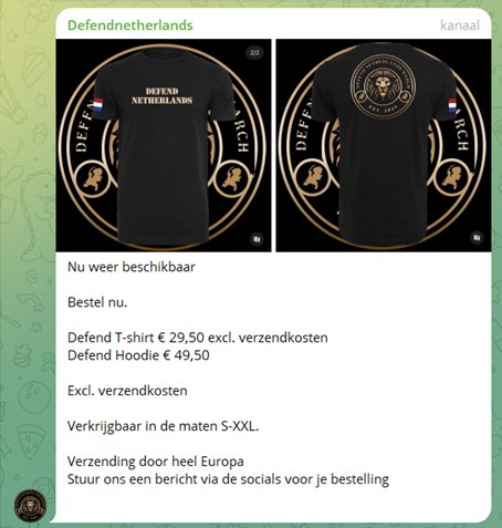 Op het grote (boze) internet kwam ik bijgevoegde aanbieding tegen. Vreselijk 'overpriced' en een slechte lay-out qua positie van het logo op de rug. Over de kwaliteit wordt niets vermeld maar het zou mij verbazen wanneer dit een Nederlands product zou zijn.