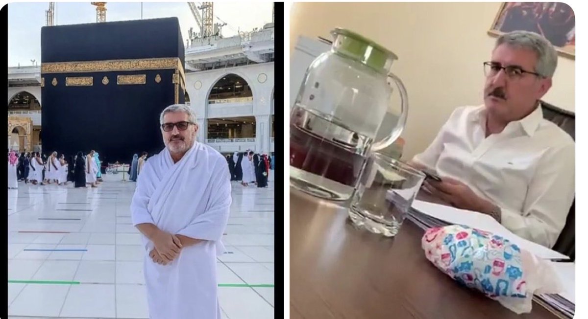 Ahmet Daştanbek Diyanet’in Mekke sorumlusu olmuş.

Soldaki Kabeyi tavvaf ederken
diğeri 270 bin dolar rüşvet alırken