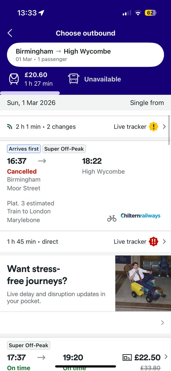 illcams420's tweet photo. @chilternrailway Any indication on how long this disruption will last? The 16:37 is now saying cancelled. Is there any chance it could be reinstated? https://t.co/eLV2D6QpSr