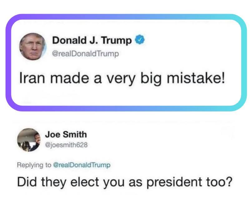 Touché!

#Iran #TrumpEpsteinFiles