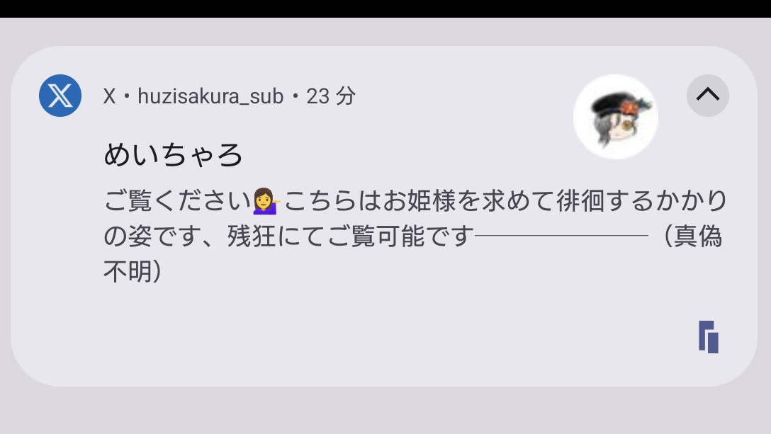 別垢のおすすめツイート？的なやつの通知を切り忘れてたんだけど