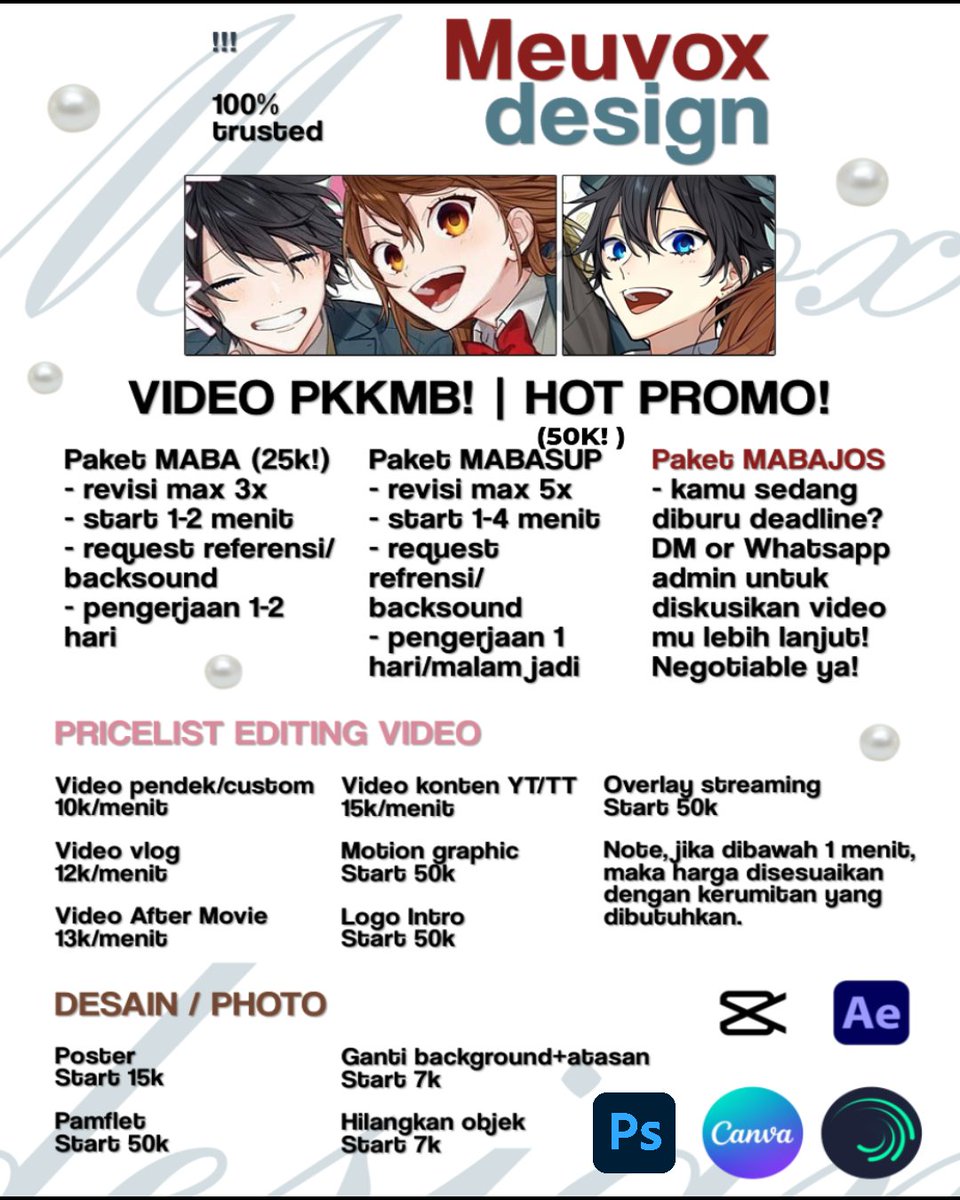 meuvox's tweet photo. Haii aku open yaa! Siap edit video tugas kaliann!!! Harga bisa nego kokk
#zonauang #zonajajan https://t.co/Q9RlXchywk