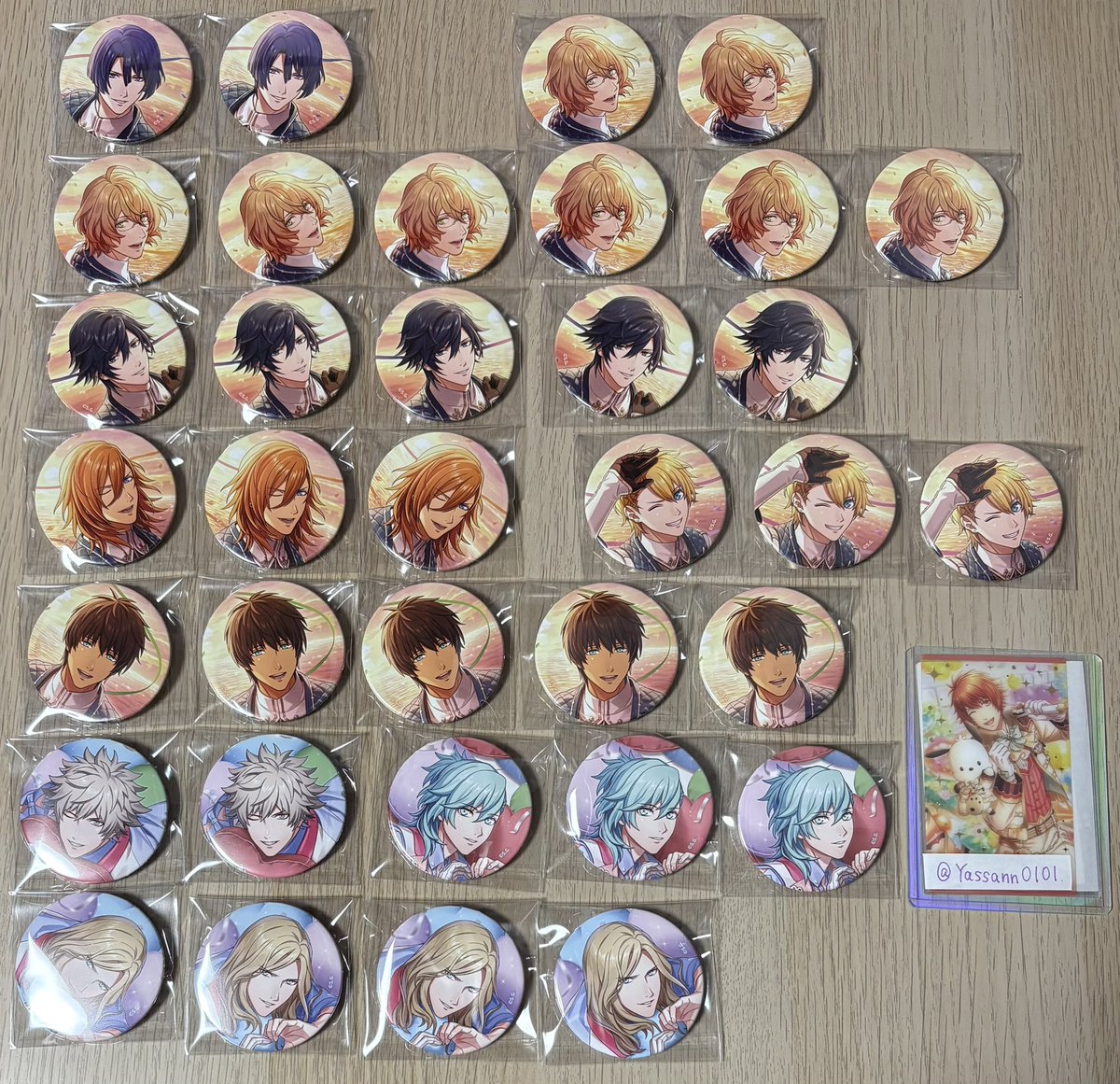 交換】うたプリ ライエモ AGF 缶バッジ 譲⇒真斗 那月 トキヤ レン 翔