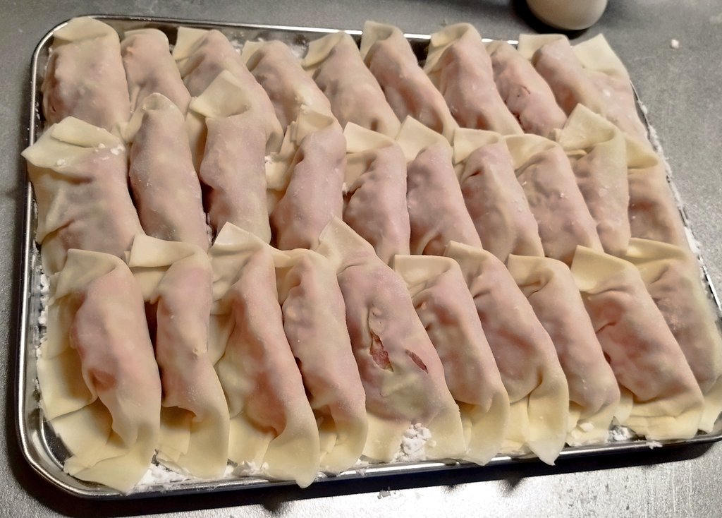 揚げ焼き餃子30個作った🙄💓