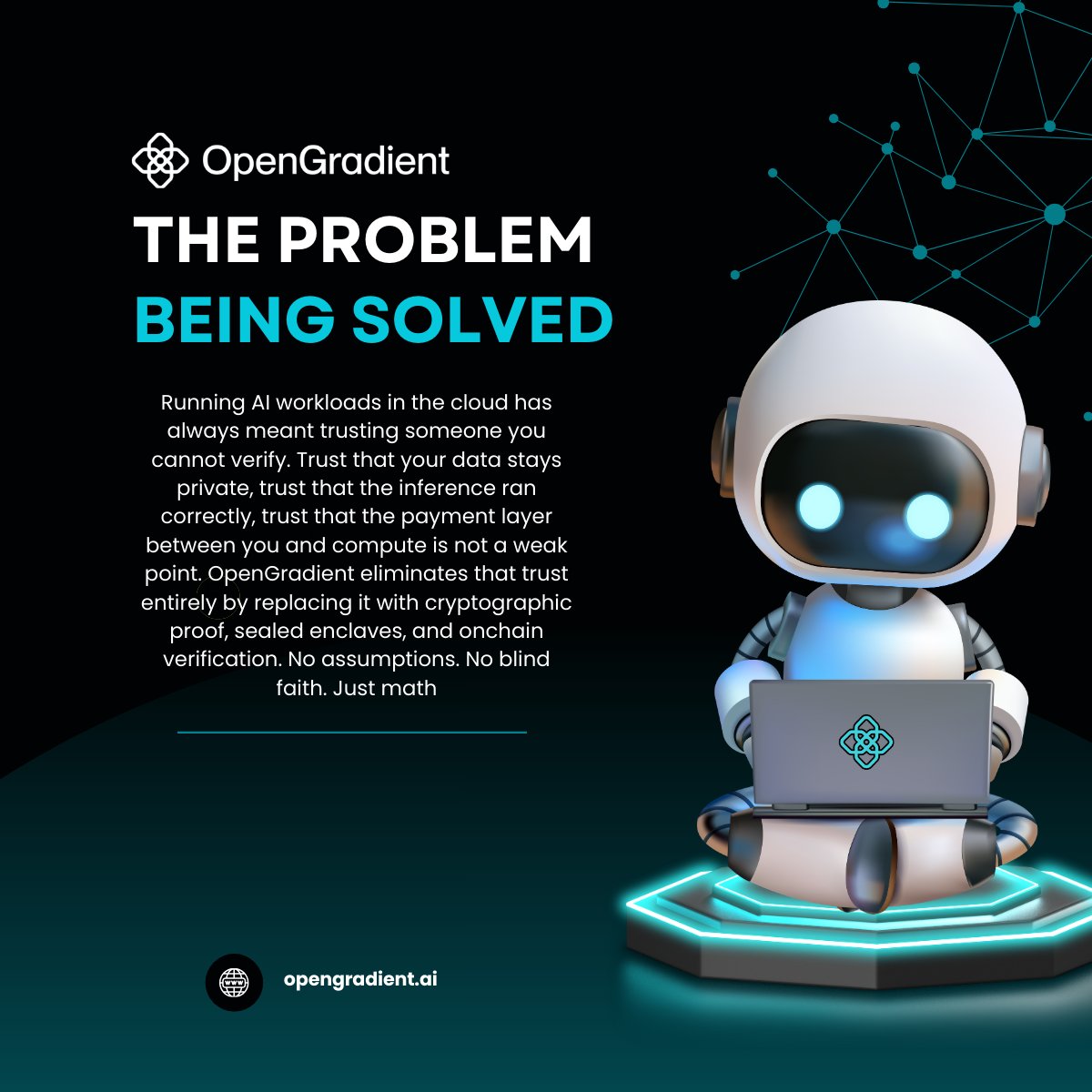 Weest_side's tweet photo. Thanks to its fundamental architecture, 
@OpenGradient solves the core problem that has held AI back for years https://t.co/Q2TY0NMhWj