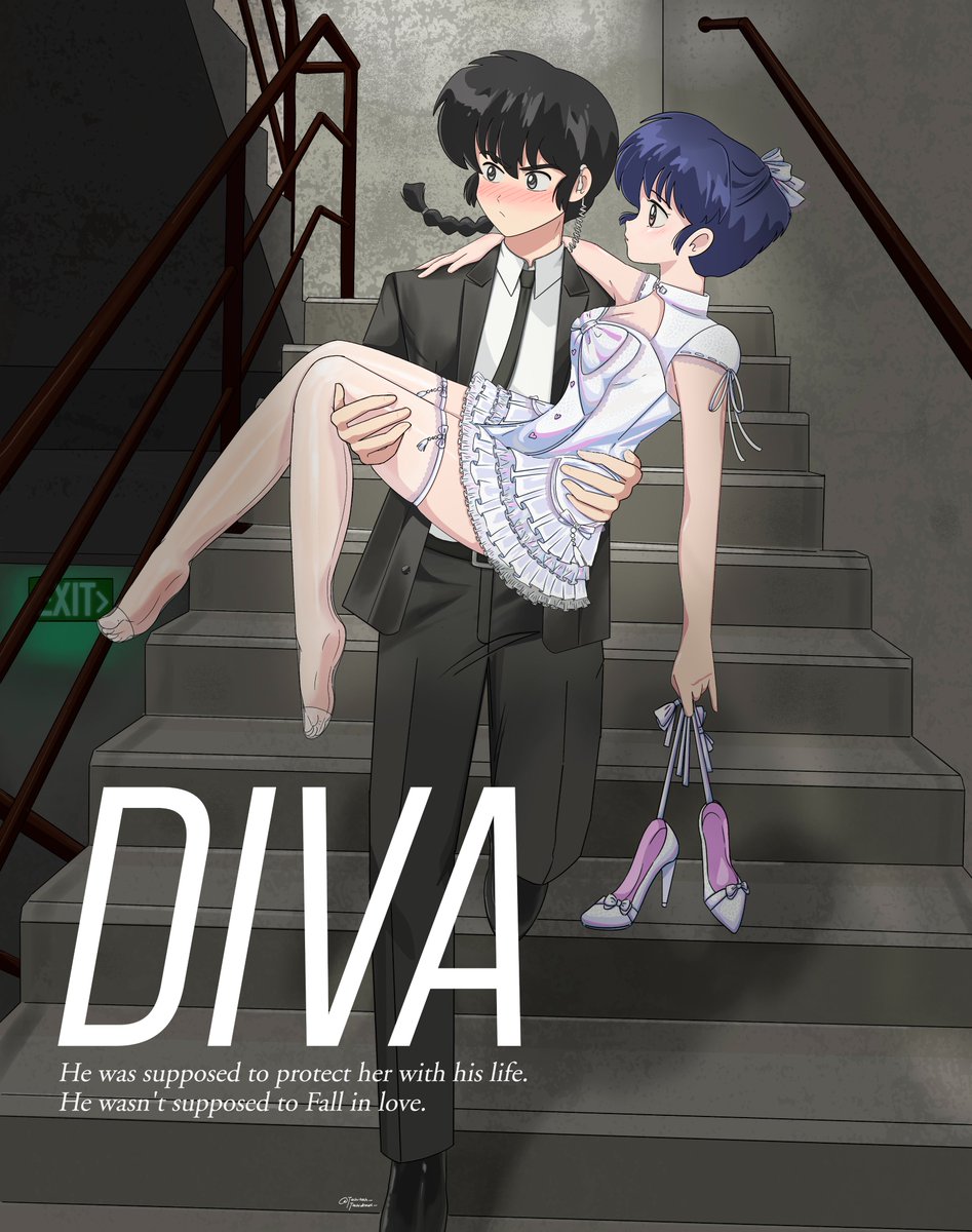 Art by me 
Commissioned by <a href="/ReactorAxeMan/">Reactor Axe Man</a> for "DIVA" fanfiction (I CAN'T WAIT FOR THE FANFIC!!)

#らんま #ranma #RanKane