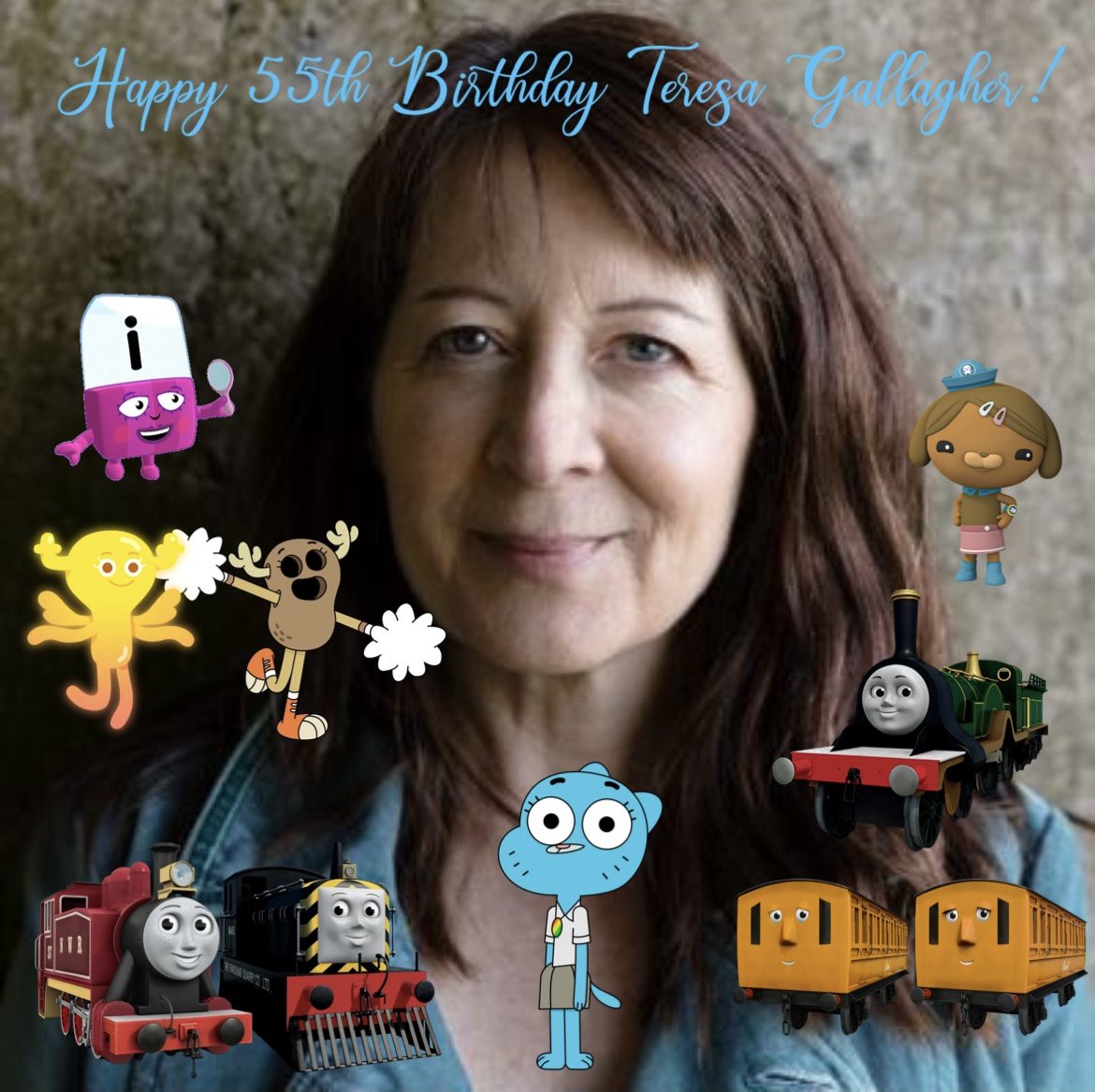 AdamTTH19's tweet photo. Happy 55th birthday to Teresa Gallagher (@TreeVoices)!
#TheAmazingWorldOfGumball #TheWonderfullyWeirdWorldOfGumball #ThomasAndFriends #Alphablocks #Octonauts https://t.co/zEyY4dL1M1