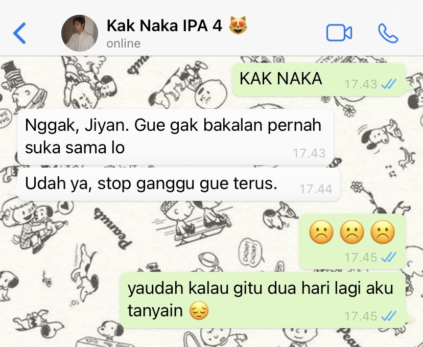enoughjiseok's tweet photo. Orang mah hobinya baca buku kek, berenang—tapi beda hal sama si Jiyan, yang hobinya tiap hari confess-in Kak Naka IPA 4.😼 https://t.co/GYkJuckrP8