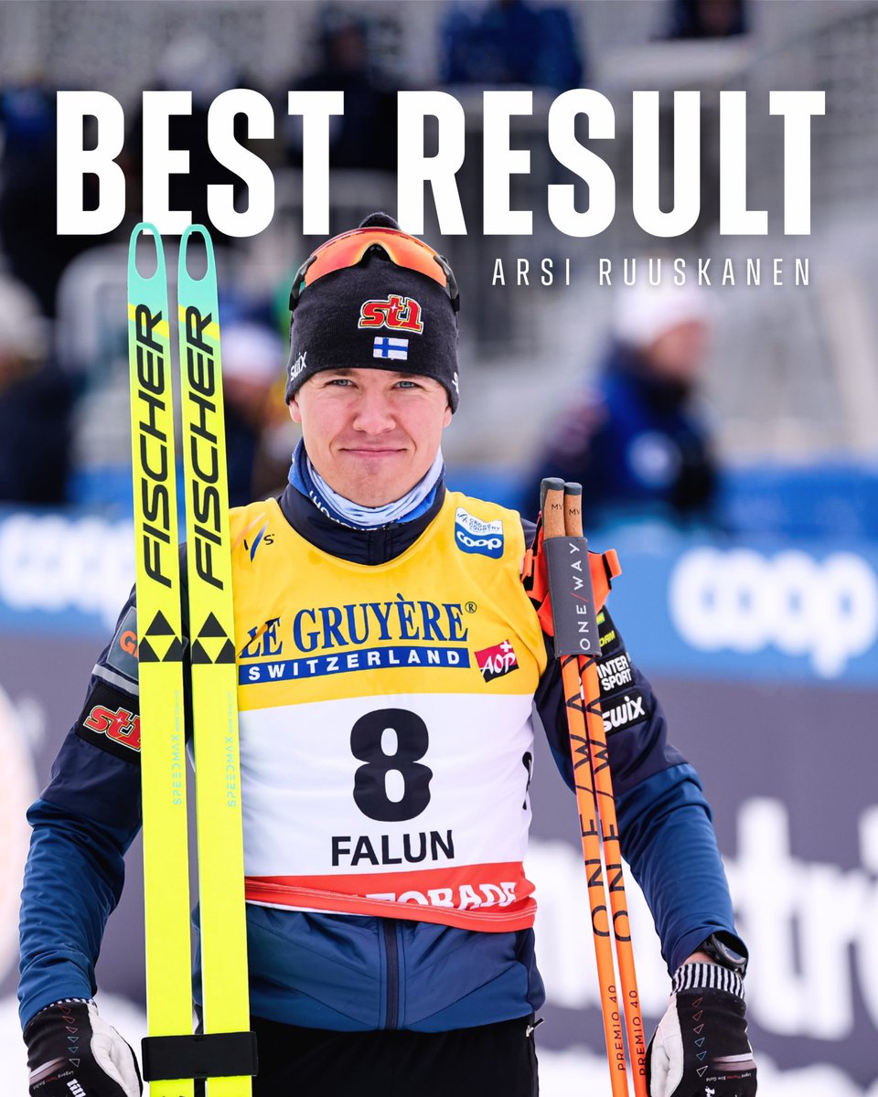 FISCrossCountry's tweet photo. Beautiful race and amazing season for Arsi Ruuskanen 🇫🇮 with a 6th place and best World Cup result today in Falun 👏🏼 

#fiscrosscountry #wintersport #worldcupfalun https://t.co/6O1BO8NEMx