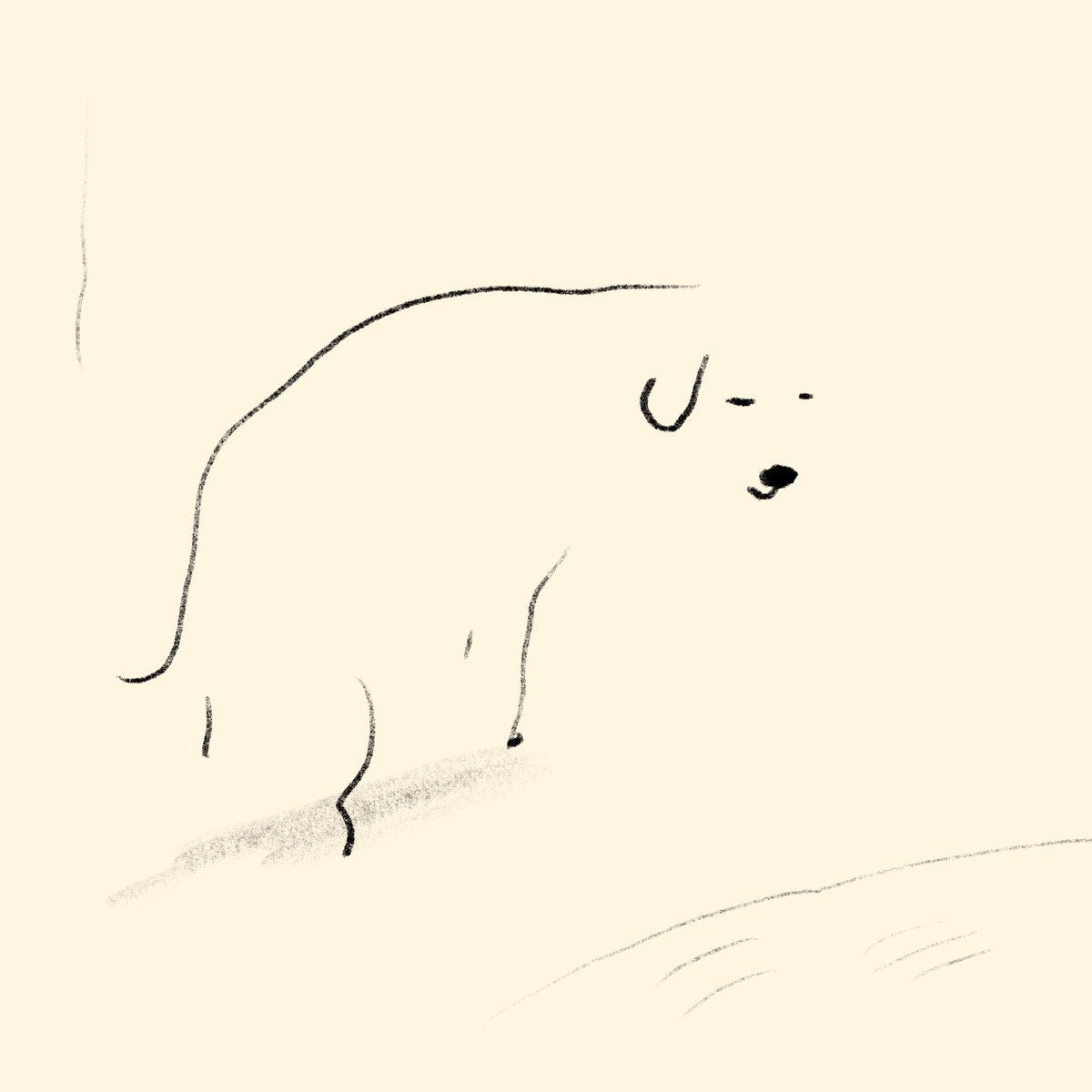 riposhima's tweet photo. 上手いのか下手なのか得体の知れない絵を目指しているので、基本モチーフも見ずうろ覚えで描きます
繰り返し描いて上手くなりすぎたらモチーフを見ない時期を長くして調整してる(これは記憶の中おぼろげに見えた、水たまりに吹く風を見てた犬) https://t.co/MEYAyaIYJP