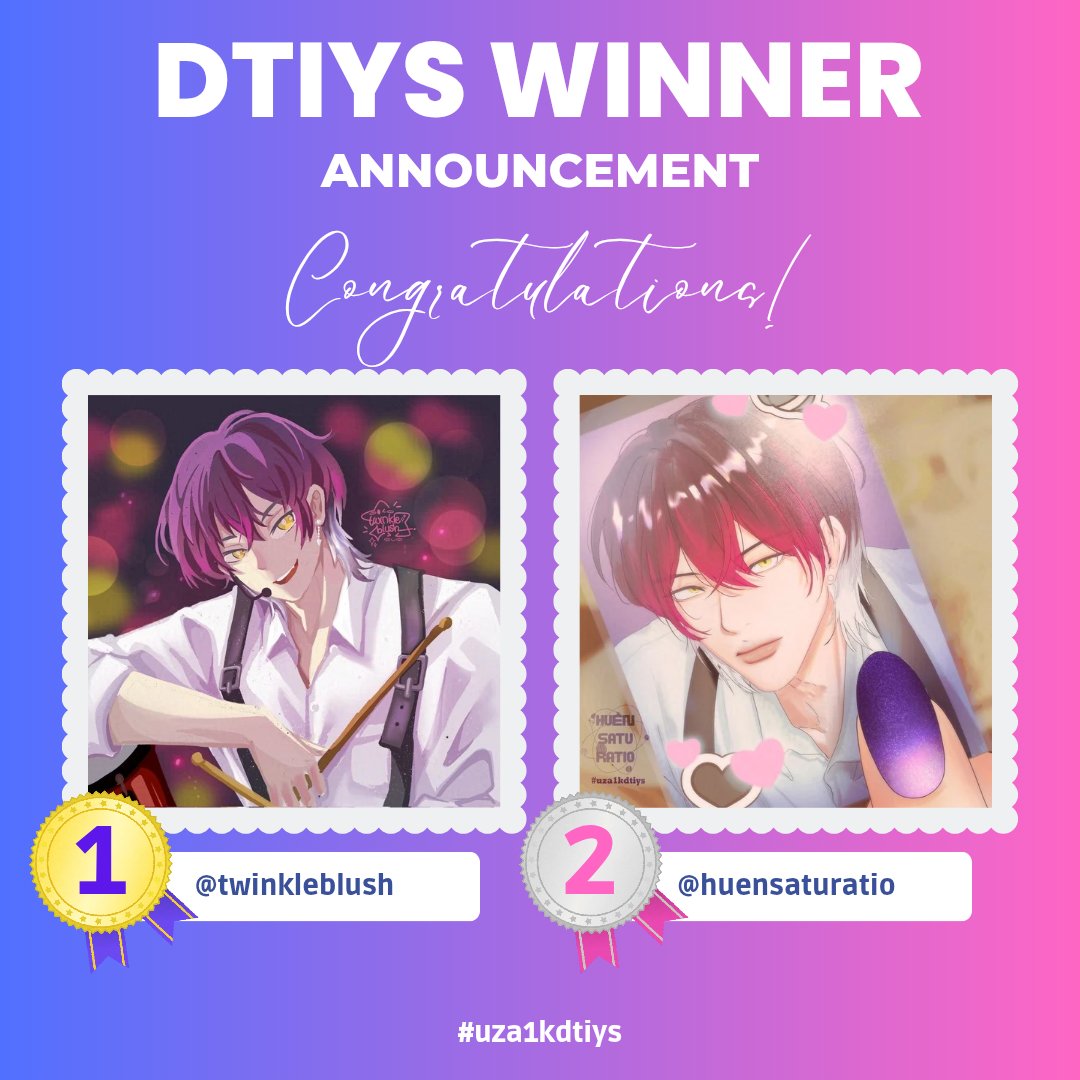 #uza1kdtiys Winner Announcement

Congratulations🎉
✨1st winner <a href="/twinkleblush/">Eta✨ Open Commis ✨(mention aftr dm)</a>
will get 1 bust up rendered
✨2nd winner <a href="/huensaturatio/">cato.</a>
will get 1 headshot rendered
Please send me DM of your character

Thank you so much for all participants! I am so happy for your love to Jin🥹💞
