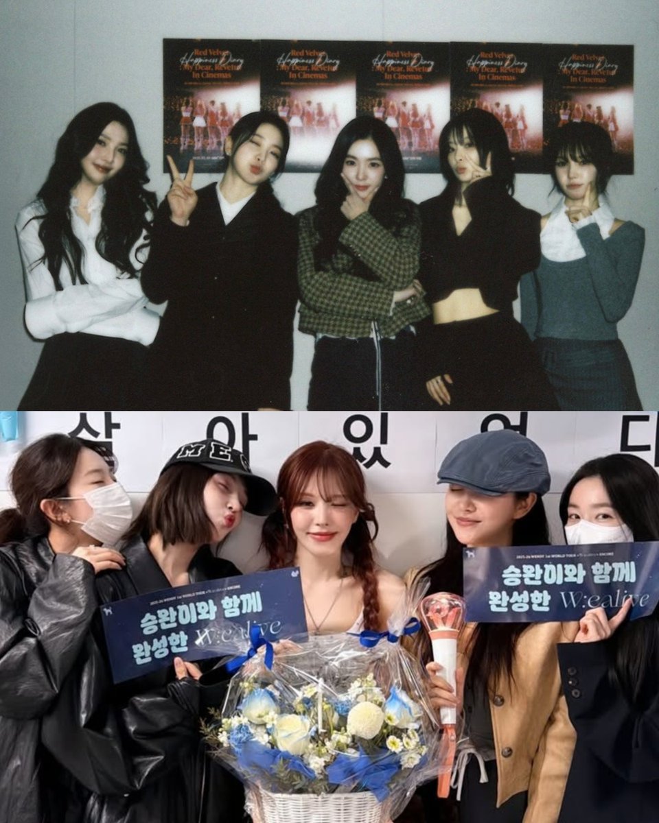 red velvet reunion after 387 days!!! 🩷💛🩵💚💜