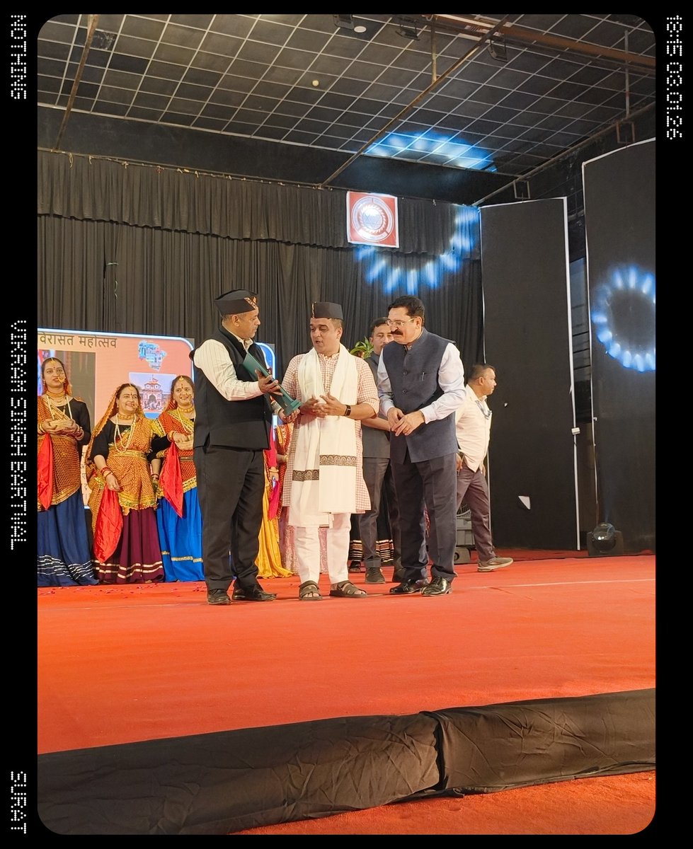 bartwalvikram's tweet photo. Thank you Hon’ble Deputy CM Shri @sanghaviharsh ji for gracing the #Uttarakhand Samaj Surat Trust 2026 function with ur esteemed presence.
Ur support &amp; encouragement strengthen our commitment to preserving Uttarakhand’s rich culture, traditions, &amp; community values here in #Surat. https://t.co/mdV0UWN05N