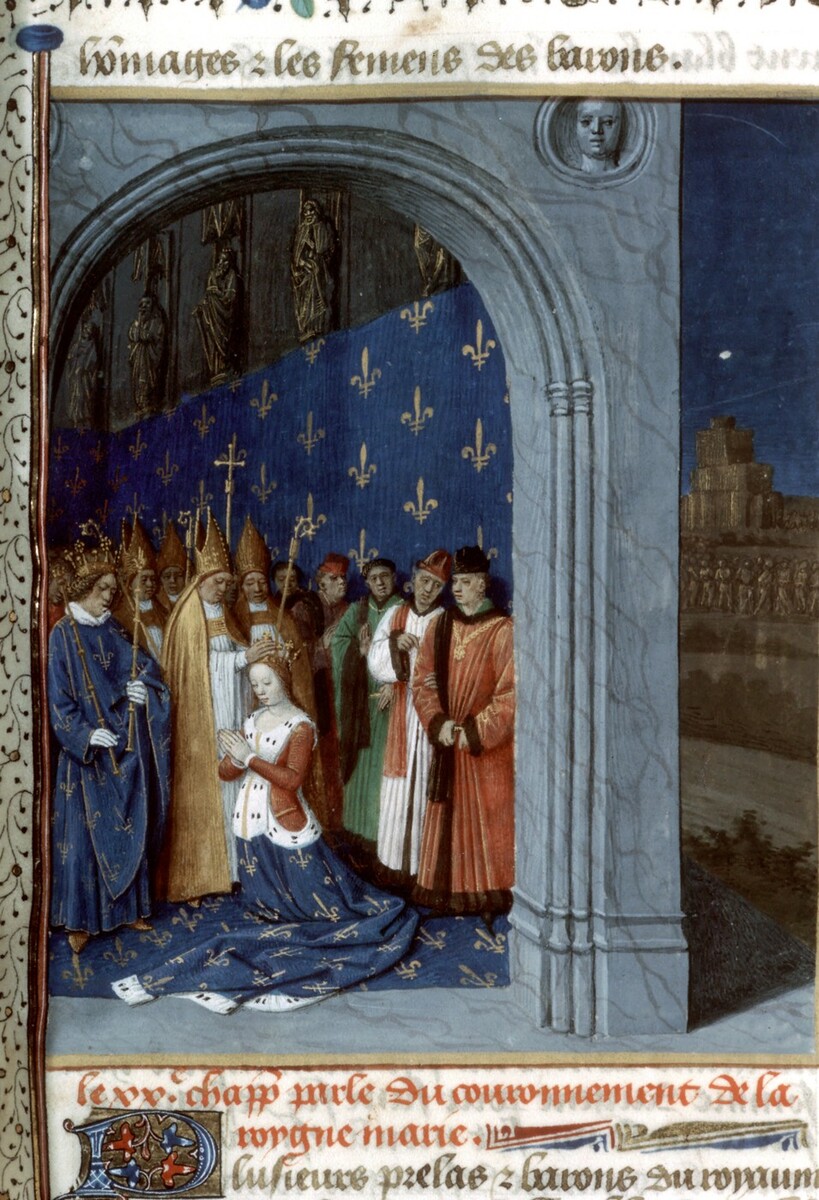 ArtistFouquet's tweet photo. Maria of Brabants coronation in the Sainte Chapelle of Paris https://t.co/k7swUx4ggF https://t.co/xkSB1pcXYl