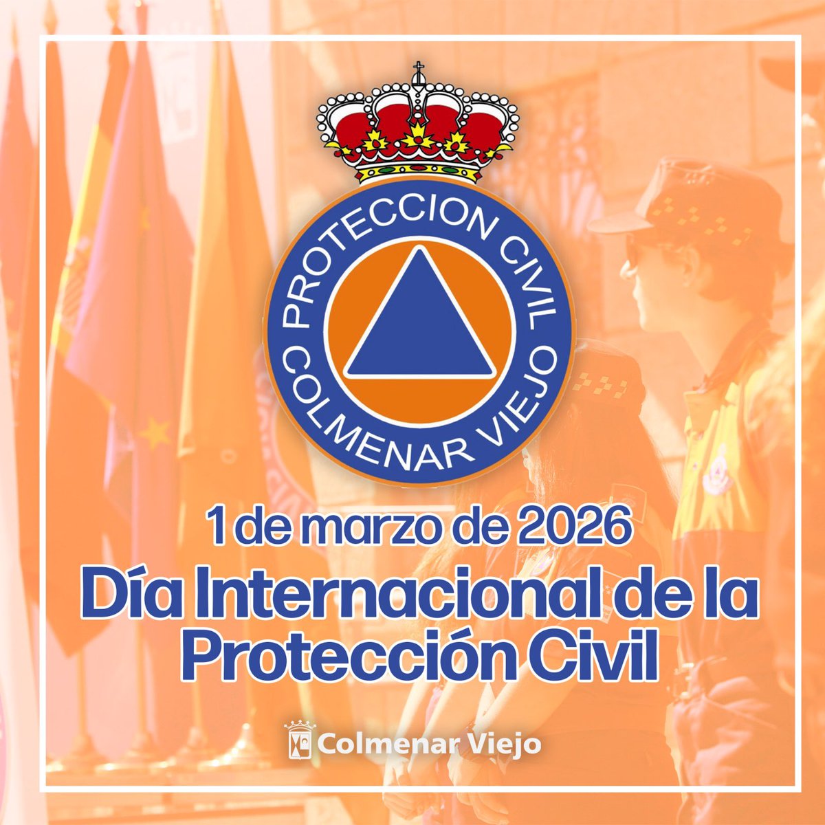 🗓️ Hoy, 1 de marzo, se celebra el Día Internacional de Protección Civil <a href="/pcivilcv/">PCivil ColmenarViejo</a>

🧡 Queremos reconocer vuestra labor, entrega y compromiso con la seguridad de #ColmenarViejo 

👏🏻 Vuestra entrega y solidaridad son un ejemplo para todos