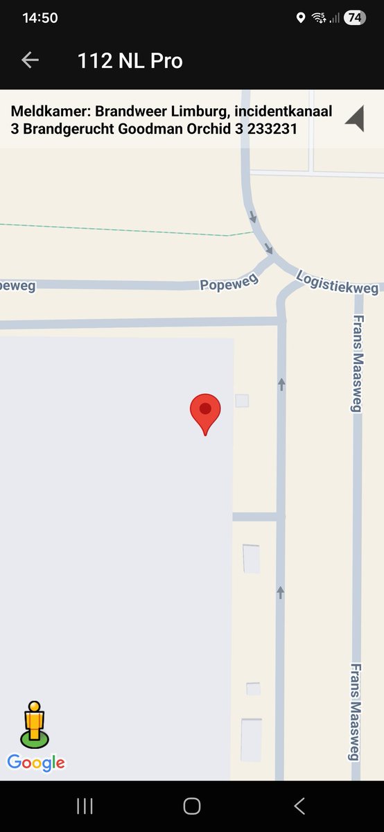 Brandgerucht bij Goodman Orchid in Venlo