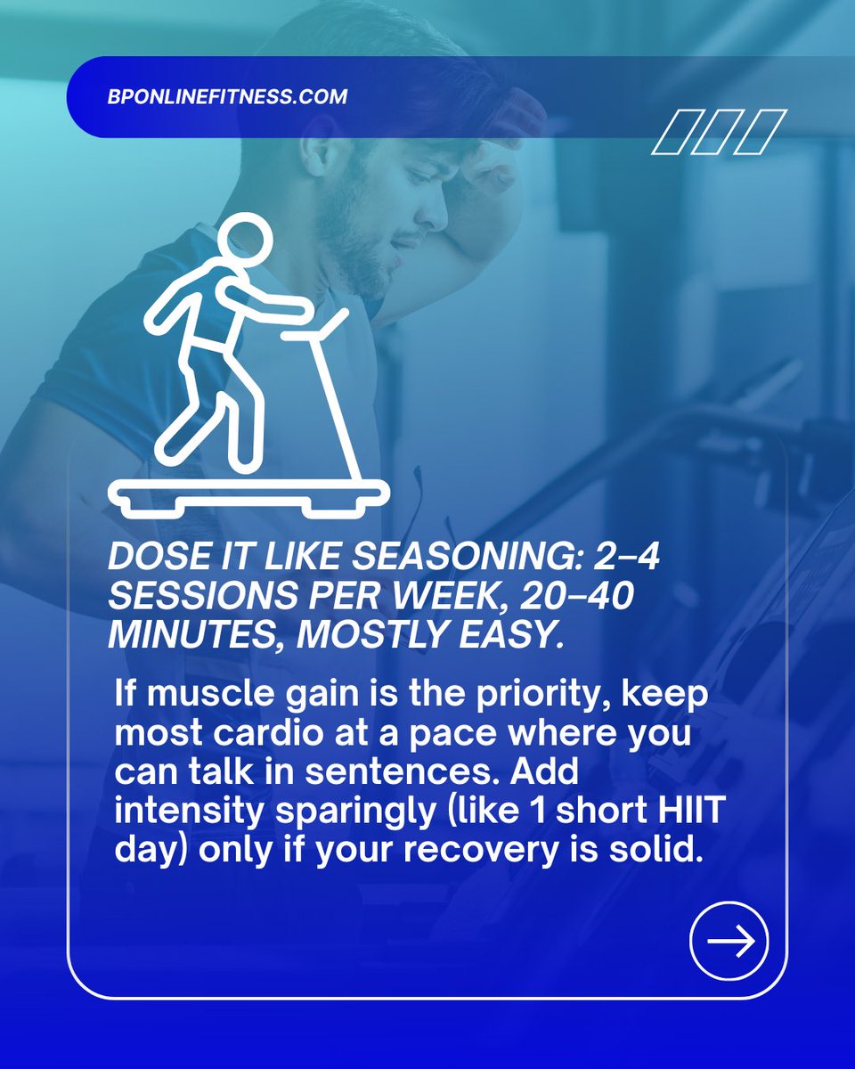 brandonpfit's tweet image. Combining Cardio with Muscle Gain 🏃💪

Your body has a limited “budget” each week for energy, stress, and recovery and muscle growth only happens when lifting provides a strong signal and you can actually recover from it.

#musclegain #hypertrophy #cardio #energy #recovery