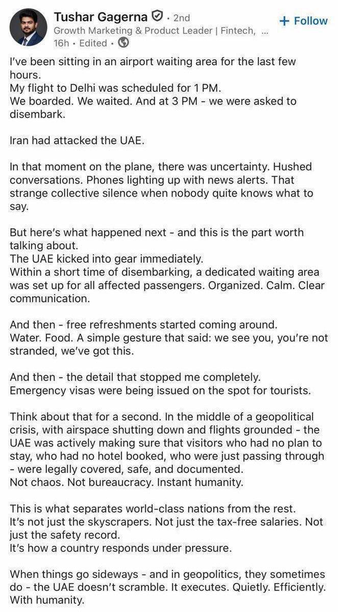 Very proud of my country 🇦🇪 — humanity comes first. Rules and regulations after.