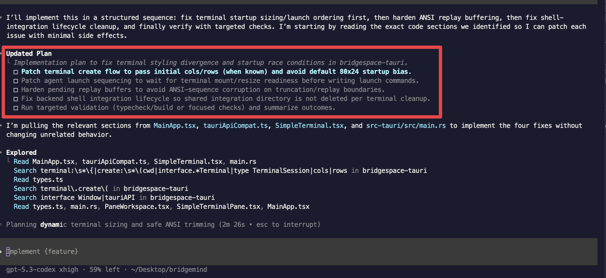 Updated plan checklist
