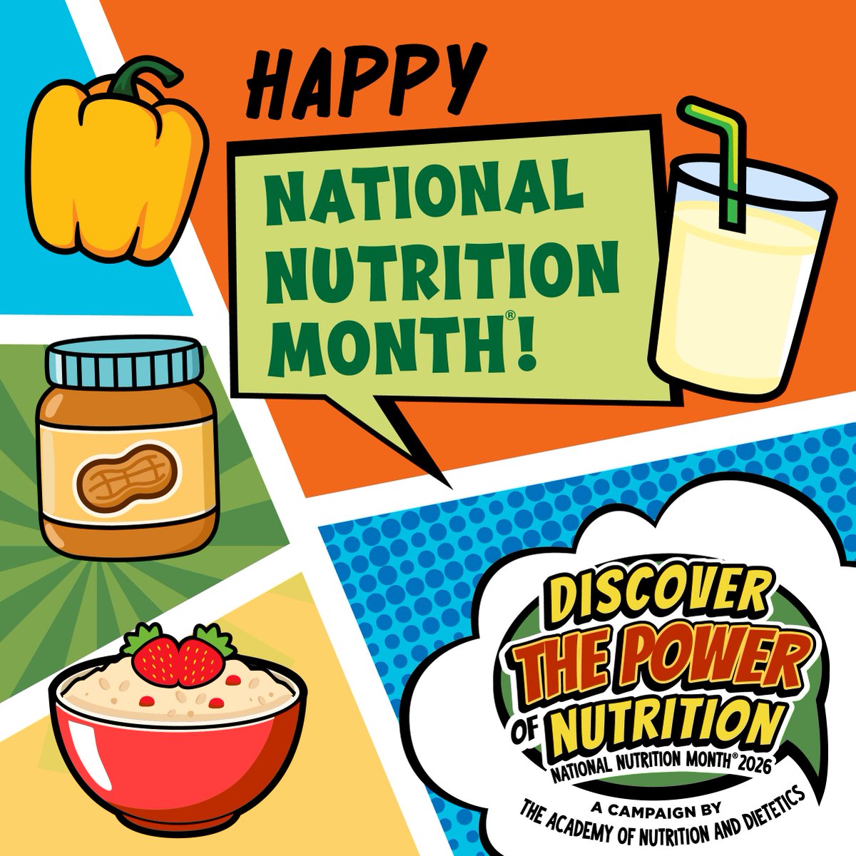 eatrightPRO's tweet photo. ✨ It's #NationalNutritionMonth! ✨

🎉 Join the celebration throughout March with our activities and games, tip sheets, proclamations, social media toolkit and more: https://t.co/WXvEs1UCwQ

#eatrightPRO #nutrition #dietetics https://t.co/q2ts8df54O