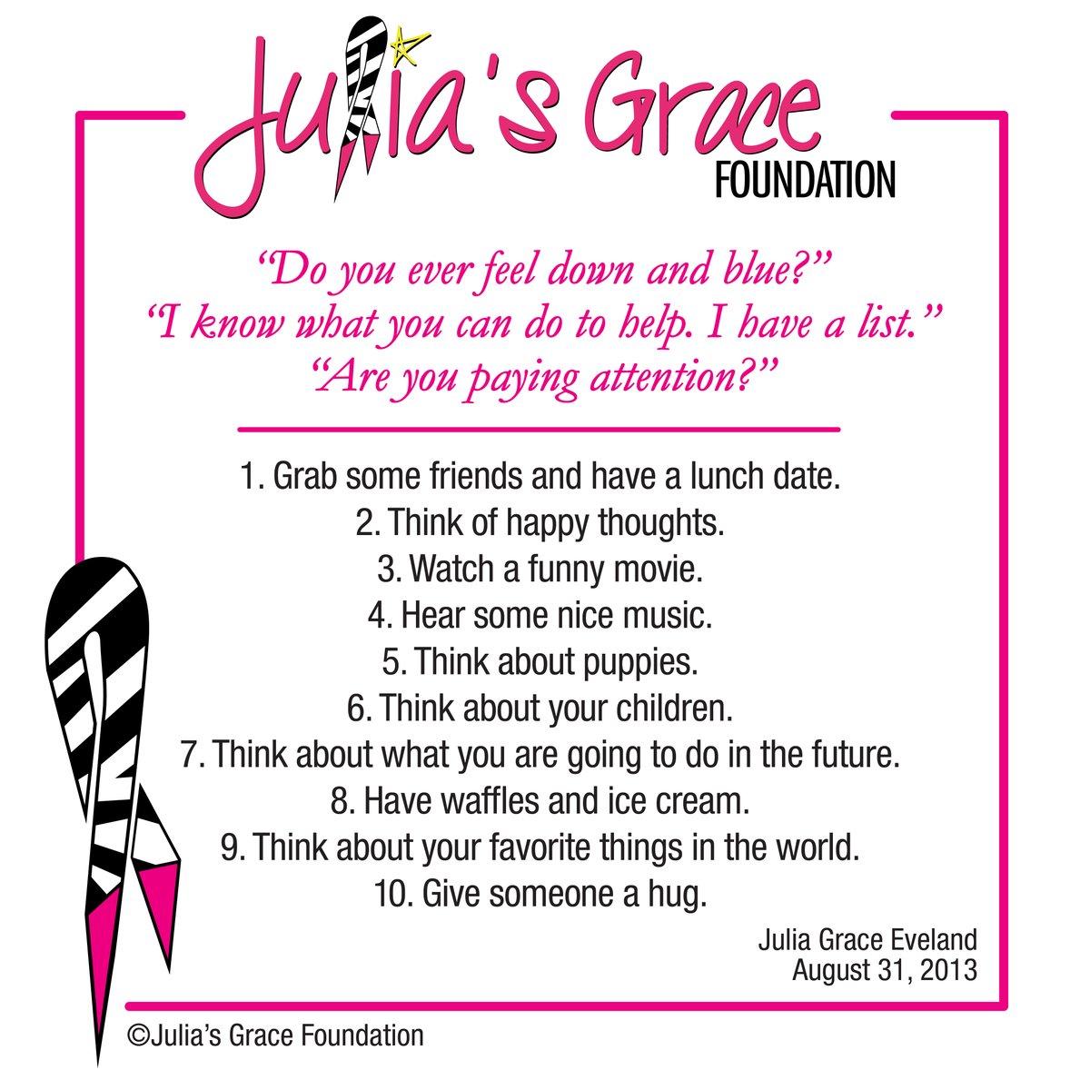 Start the week with #UnSelfieSunday
Our first #UnSelfie - remember #JuliasGrace