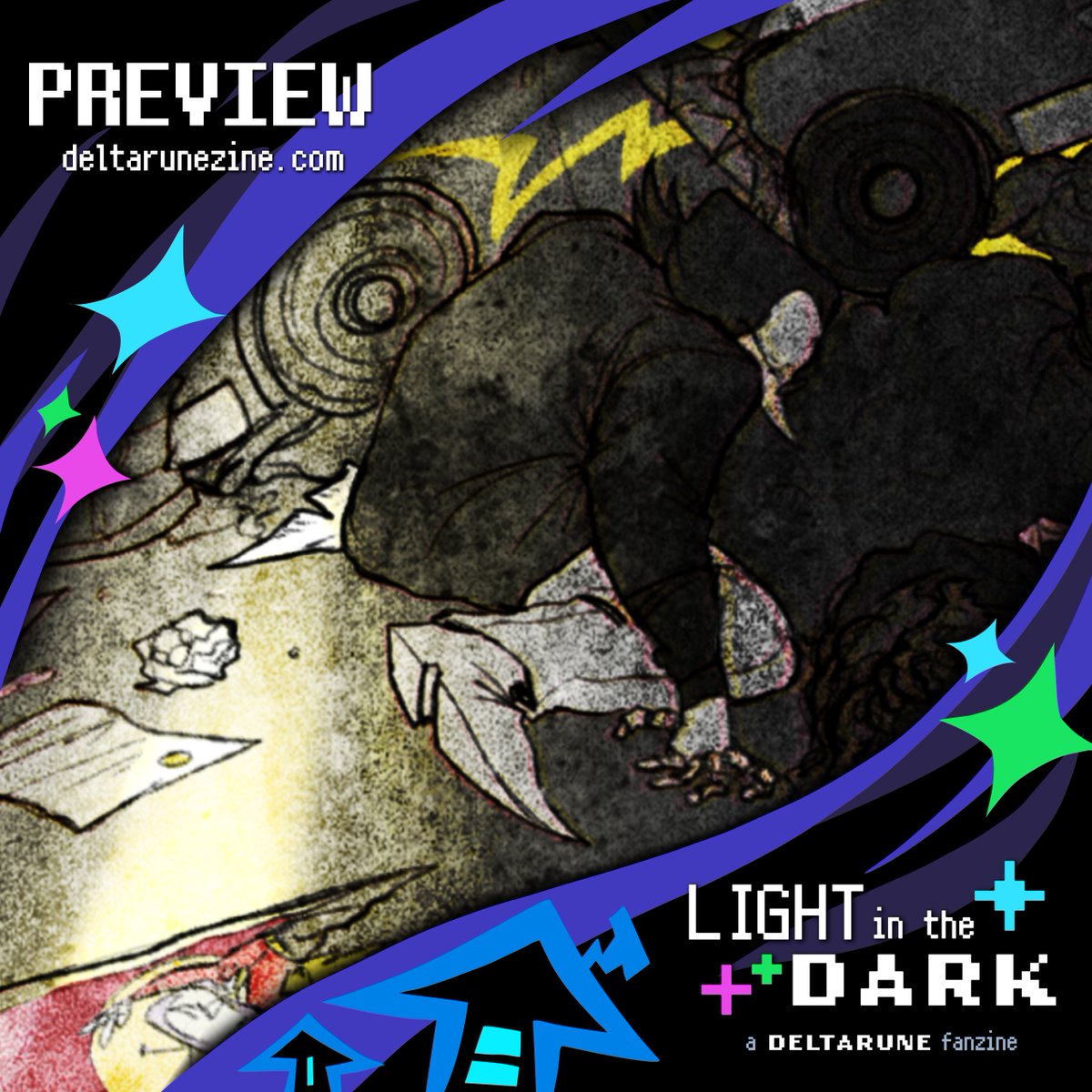 the zine is finally here! so happy to be a part of this,  everyone is so talented 

Find me 
deltarunezine.com