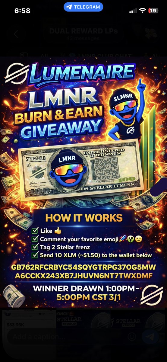 🚨 LAST CALL 🚨

IF YOUR A FAN OF STELLAR XLM -SHX OR XRP PLZ LIKE &amp; RT

🔥 Burn.
💰 Earn.
🚀 Elevate.

Every entry = less supply.
Every burn = more pressure.

⏰ 1:00PM–5:00PM CST

BELIEVE IN SOMETHING 
From LUMENS → LUMENAIRE 💎🔥
<a href="/lobstr/">LOBSTR Stellar Wallet</a> <a href="/lumexodapp/">Lumexo | Stellar Wallet</a> <a href="/scopuly/">Scopuly - Stellar Wallet</a> <a href="/SoroswapFinance/">Soroswap.Finance</a>