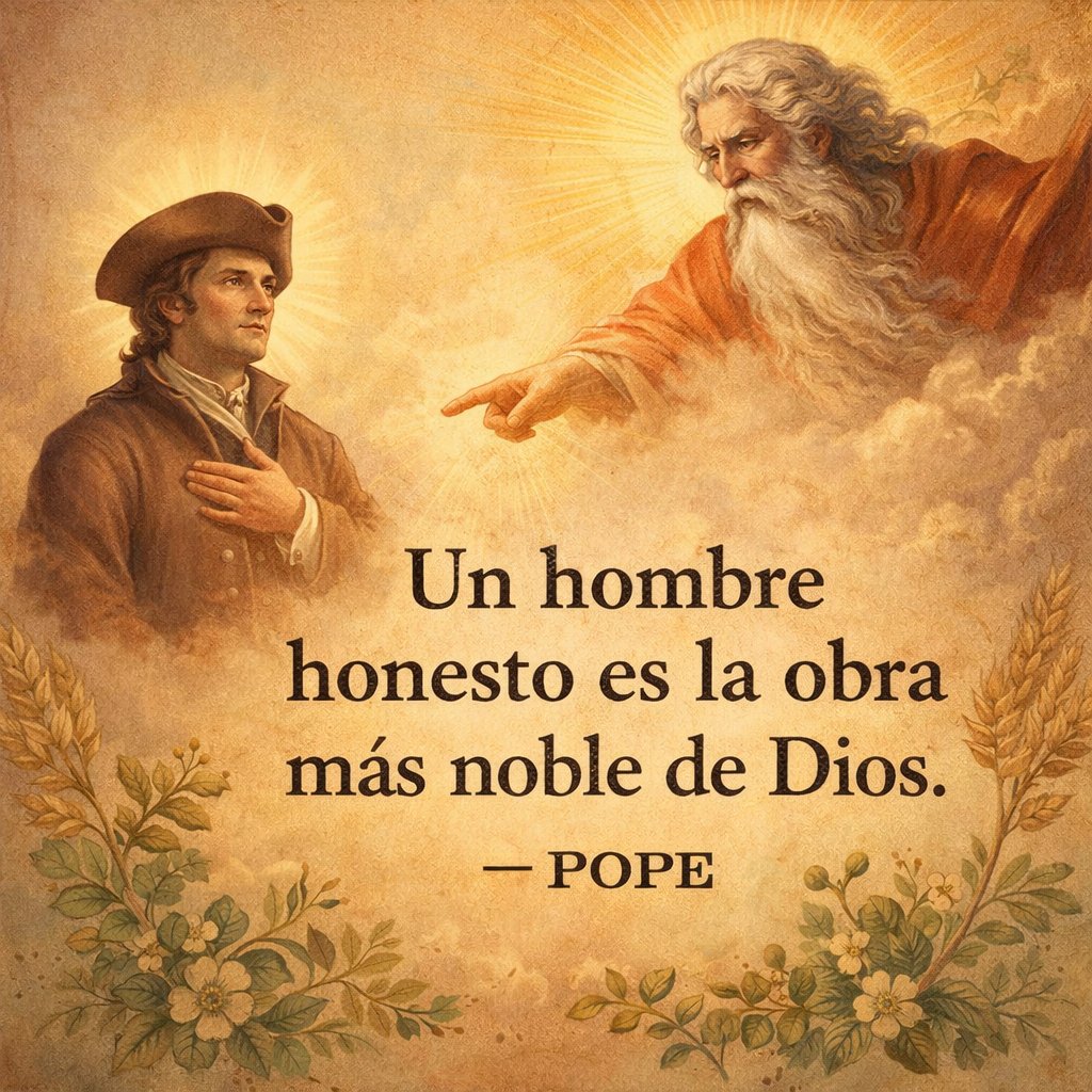 Izack4X4's tweet photo. “Un hombre honesto es la obra más noble de Dios.”
— Pope